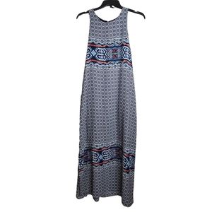 Gibson Latimer Geometric Long Maxi Dress Sleeveless Summer Spring Size XL